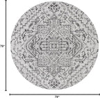 JONATHAN Y Boho Medallion Indoor Outdoor Round Area Rug 6 Ft Black/Gray - Image 2