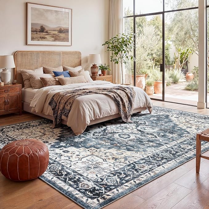 AMADA HOMEFURNISHING 9x12 Washable Area Rug, Low-Profile Large Area Rug - Image 7