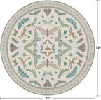 Hazo Haus Green and Blue Insect 6ft Round Soft Rugs - Image 2