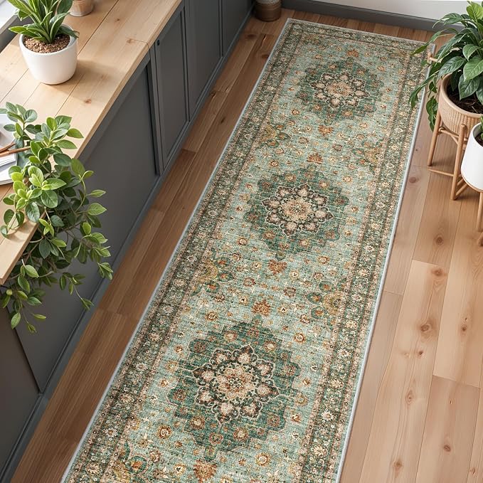 Washable Oriental Hallway Runner Rug - Image 2