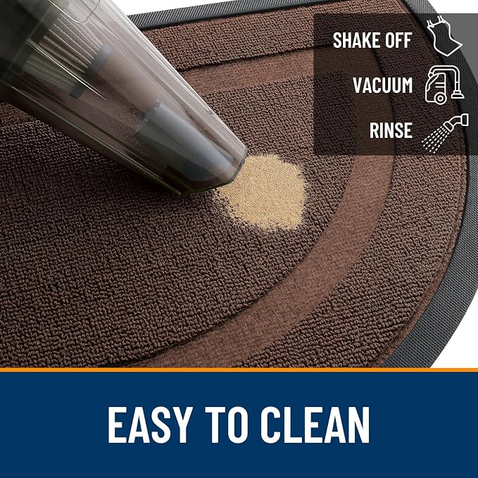 OLANLY Half Circle Door Mat Indoor Outdoor Entrance Welcome, Waterproof - Image 6