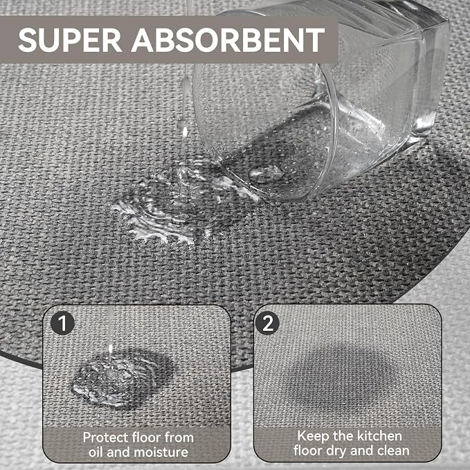 YDKGL Kitchen Rugs Mat Non Slip Washable, Linen-Look 0.3" Thick Soft Cushioned - Image 5