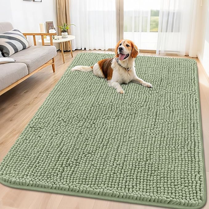 Smiry Dog Door Mat for Muddy Paws 71x46, Absorbent Dirt Trapper, Non-Slip by Smiry