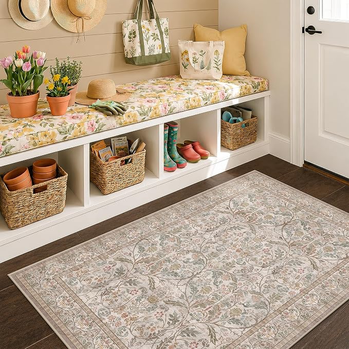 Moss Green Washable 3x5 Rug, Small Area Rug - Image 6