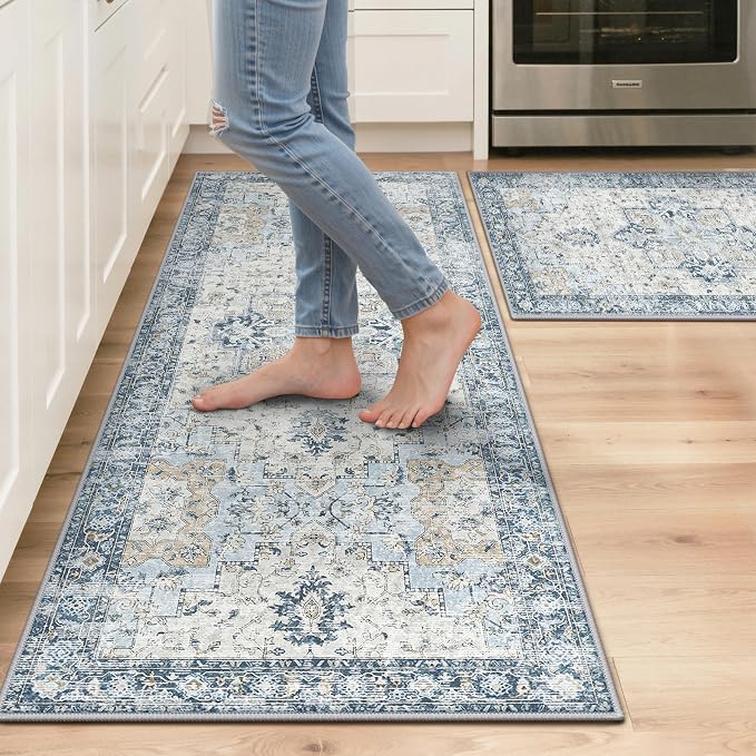 GENIMO Kitchen Rugs Non Slip Washable, Cushioned Standing Mat, Kitchen Runner by GENIMO