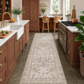Vintage Moss Green 2‘6“x8’ Kitchen Runner Rug Non Slip by Evyhood