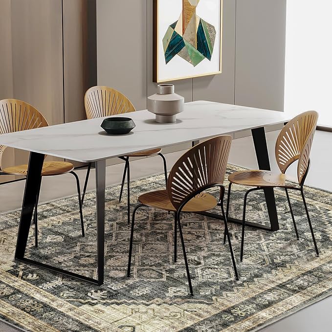 CHAMPLANT Area Rug 5'x7' Washable Rug Vintage Traditional Floor Cover Thin - Image 2