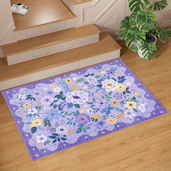 DUKINO 3x5 Area Rug, Floral Rugs - Image 9