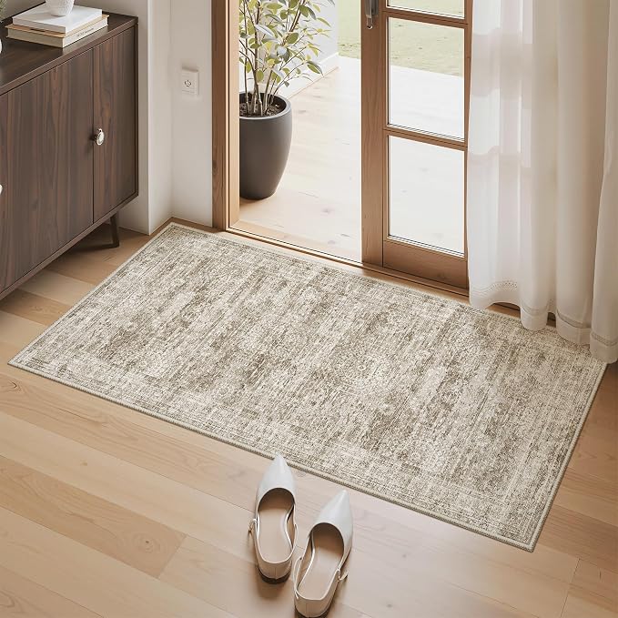 Soalmost 2x4 Washable Rugs for Kitchen, Powder Room Small Area Rug Non-Slip by Soalmost