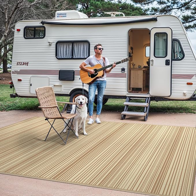 GENIMO Outdoor Rug for Patio Clearance, Lightweight Waterproof RV Camping Mat - Image 5