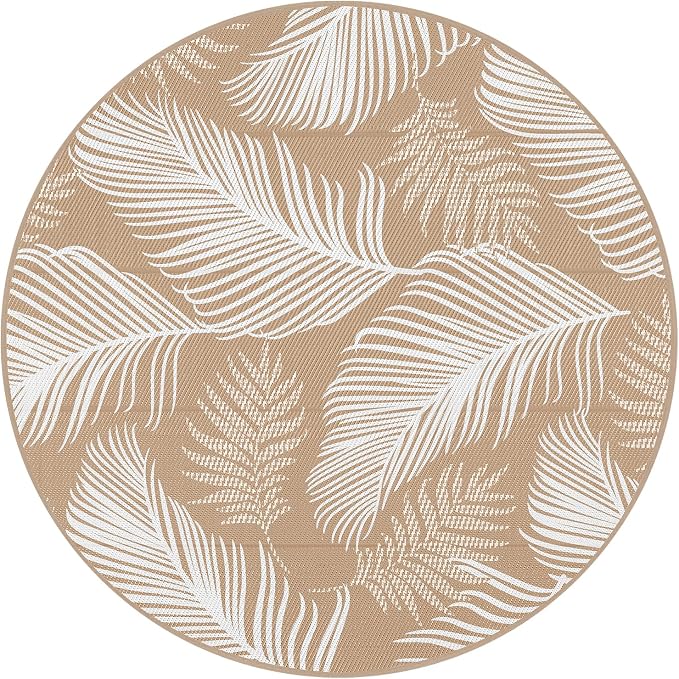 Pauwer Waterproof Outdoor Rug 6ft, Reversible Plastic Straw Patio Camping Rug - Image 9