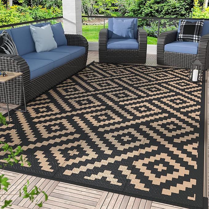 GENIMO 5'x8'Outdoor Rug Waterproof, Reversible Mats, Area Rug, Plastic Outside by GENIMO