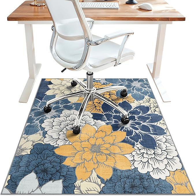 36"x48" Office Chair Mat for Hardwood Tile Floor, Under Desk Carpet Protector by BESBLEE
