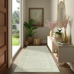 Sage Green 2x6 Runner Rug for Hallway Bathroom Washable Non Slip Vintage Boho - Image 5