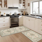 Boho Kitchen Mats for Floor 2 Piece Set Anti Fatigue Cushioned PVC Kitchen Rugs - Image 7
