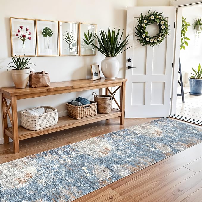 2x10 ft Washable Hallway Runner Rug – Non-Slip Low-Pile Long Carpet Runner - Image 3