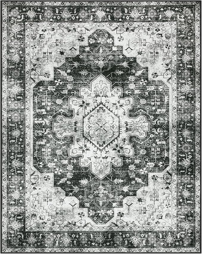 Moynesa Ultra-Thin Washable Area Rugs 8x10 Black and White Rugs - Image 8