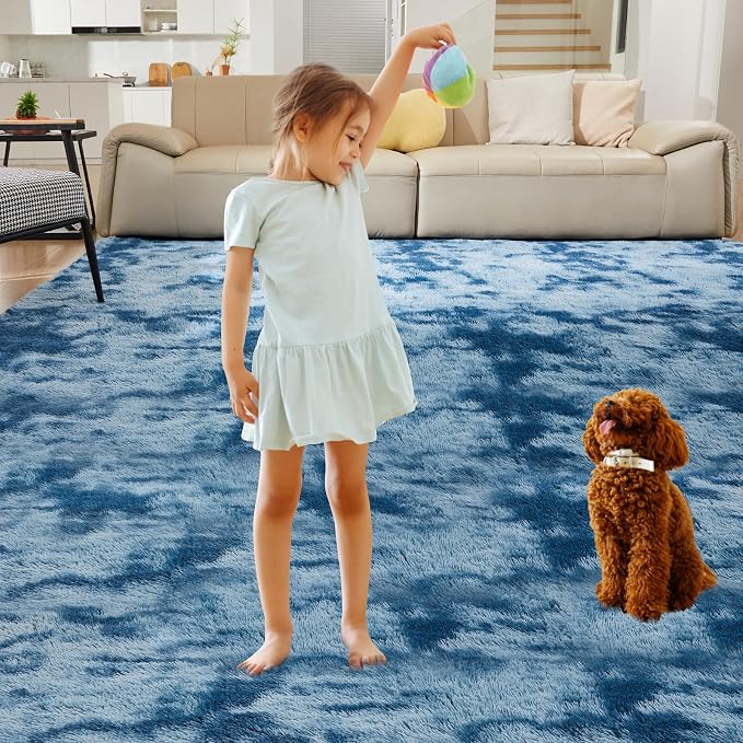 Ultra Soft Rug for Living Room, 8X10 Fluffy Shag Area Rug for Bedroom, Modern - Image 8