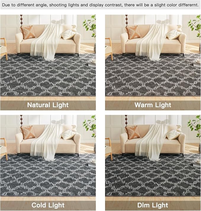 Litanika 5x8 Geometric Shag Area Rug - Image 7