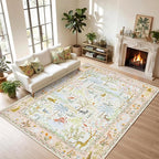 Washable Area Rug 5x7 Blush Animal Print Rugs - Image 3