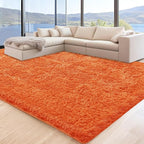 9x12 Orange Area Rugs for Living Room, Large Fluffy Shag Rug for Bedroom Nursery - Image 3
