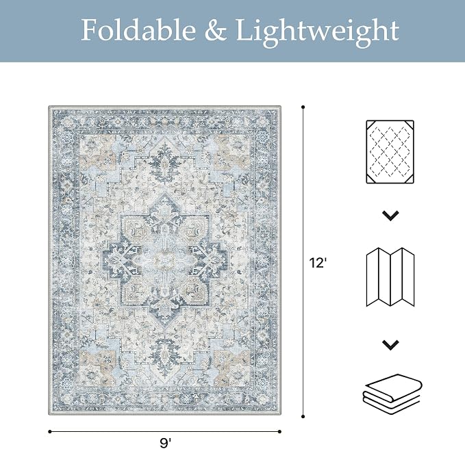 GENIMO Outdoor & Indoor Area Rug 9'x12', Waterproof, Non-Shedding, Easy Cleaning - Image 2