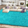 8x10 Teal Shag Area Rugs for Living Room, Large Fluffy Shaggy Rug for Bedroom by Unknown