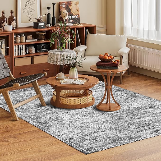 Washable Area Rug 8' x 10' Vintage Traditional Persian Mat - Image 2