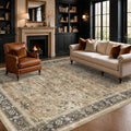 Vintage Taupe Sage 6x9 Rug for Living Room by HazoHaus