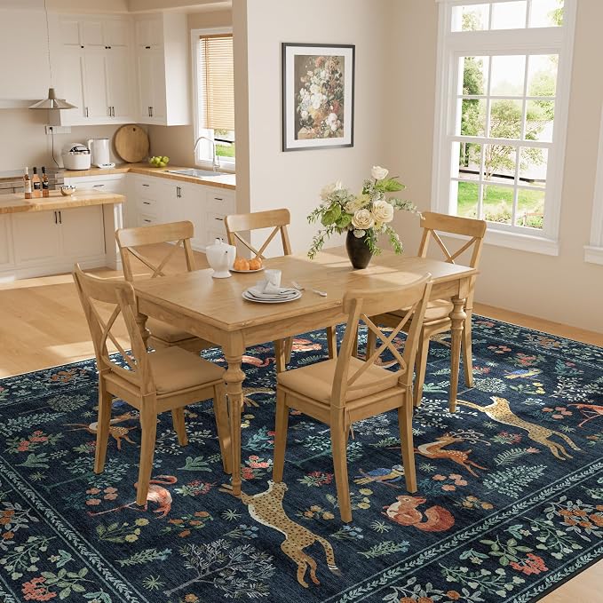 DUKINO 8x10 Rug, Washable Animal Living Room Rug - Image 6