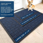 OLANLY Front Door Mat Outside Entrance 47x17, Heavy Duty Sturdy Natural Rubber - Image 2