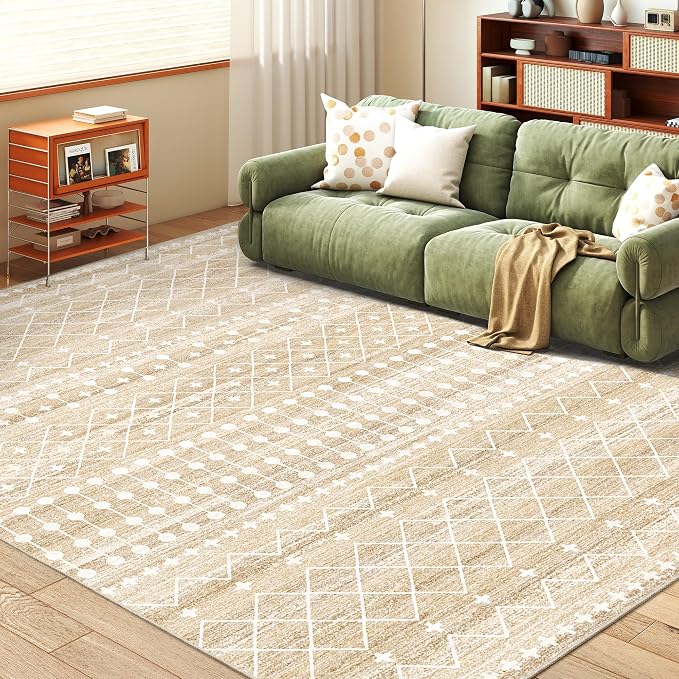 Miukiki 6x9 Area Rug for Living Room Moroccan Washable Rugs Non Slip Indoor by Miukiki