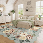 DUKINO 6x9 Area Rug, Floral Washable Rugs - Image 9