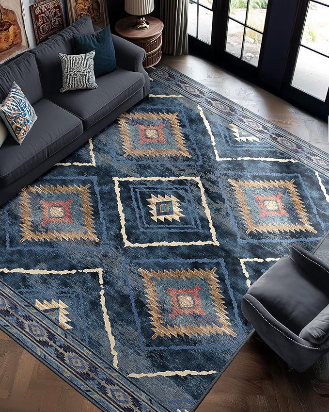 BESTSWEETIE Area Rug 8x10 Rug Machine Washable Non-Slip Low Pile Print Pattern by BESTSWEETIE