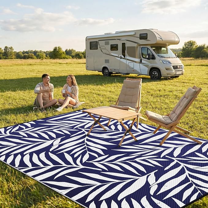 Smiry Outdoor Rug 6x9 ft, Waterproof Reversible Plastic Straw Rugs, Outdoor - Image 2