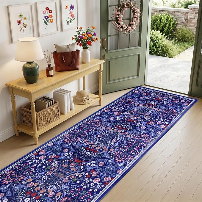 Runner Rug for Entryway: 2.6x14 Kitchen Rugs Non Slip Washable Ultra-Thin Soft - Image 2