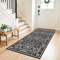 3x6 Washable Non-Slip Kitchen Runner Rug – Vintage Botanical by ZHXXUJ