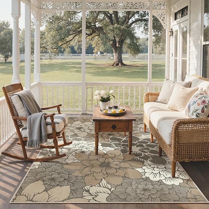 GENIMO Indoor Outdoor Area Rug 5'x8', Machine Washable Rugs - Image 6