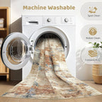 5x8 Area Rug Washable Rug: Large Abstract Modern Soft Stain Resistant Indoor - Image 2