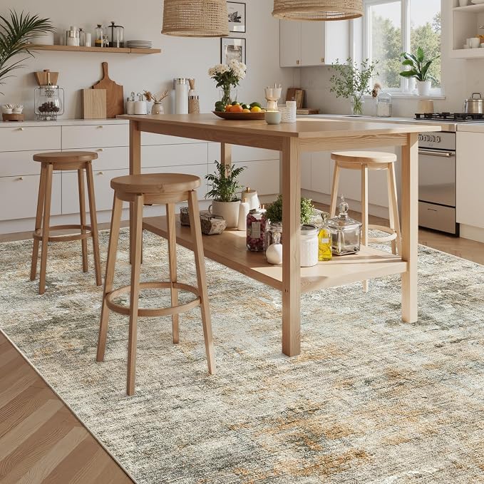 Soalmost 9x12 Area Rugs for Living Room, Non-Slip Machine Washable Vintage Rugs - Image 3