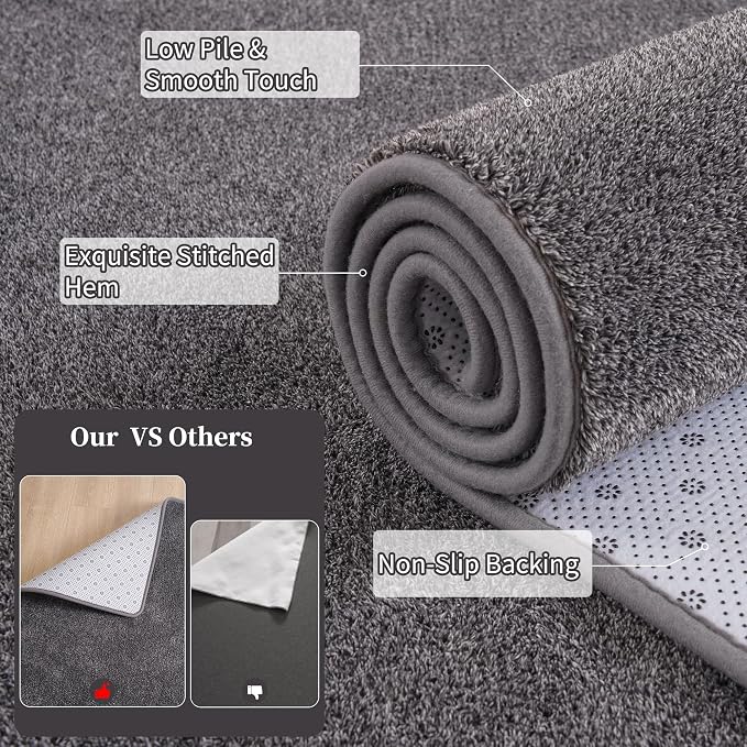 Keeko 2x6 Area Rugs for Living Room, Soft Modern Memory Foam Bedroom Rug - Image 3