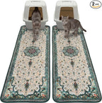 Hompet Cat Litter Mat 2 Pack, 20x60 Large Machine Washable Trapping Mats by Hompet