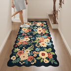 DUKINO 2x4 Washable Runner Rugs, Non Slip Floral Print Entryway Rug - Image 4
