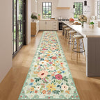 DUKINO 2x14 Runner Rug, Floral Long Washable Boho Kitchen Runner Rug - Image 3