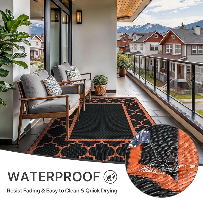 GENIMO 6' x 9' Outdoor Rug Waterproof - Image 4