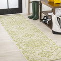 JONATHAN Y Boho Medallion Indoor Outdoor Runner Rug 2X8 Cream/Green, Estrella by JONATHANY