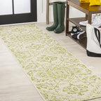 JONATHAN Y Boho Medallion Indoor Outdoor Runner Rug 2X8 Cream/Green, Estrella by JONATHANY