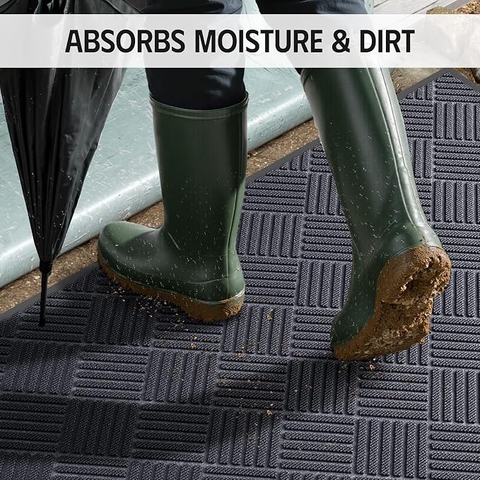 Front Door Mat Outside Entrance, Absorbent Dirt Resist Dog Door Mat, Heavy Duty - Image 4