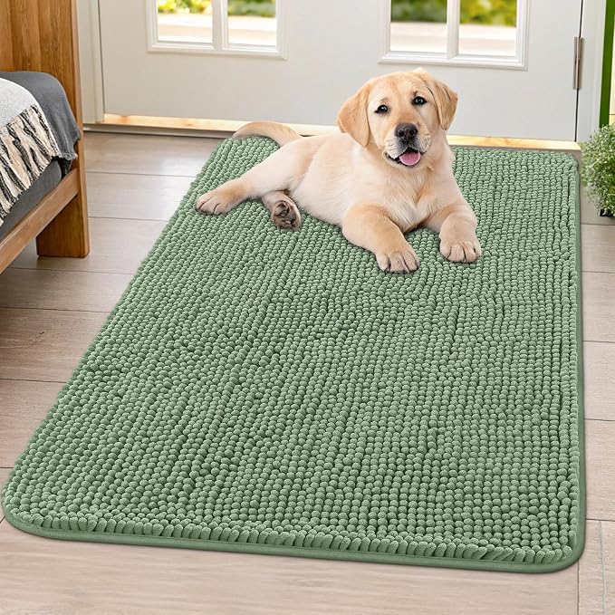 Smiry Dog Door Mat for Muddy Paws 40x32, Absorbent Dirt Trapper, Non-Slip by Smiry