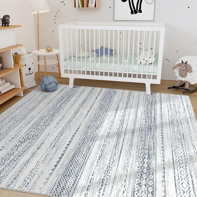 Nakagishi 9x12 Area Rugs Living Room: Washable Boho Large Neutral Soft - Image 5